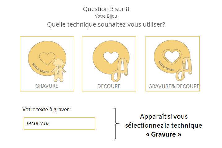 technique bijou gravure découpe texte facultatif