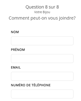 formumaire information client nom prénom email numéro téléphone