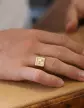 Chevalière Constant Brossée Rainurée Contour & Godrons