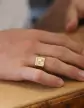 Chevalière Constant Brossée Rainurée Contour & Godrons