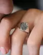 Chevalière Orphée Argent Massif Damier Soleil