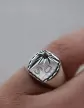 Chevalière Taylor Argent Massif Damier Diamant