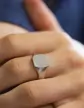 Chevalière Thomas en Argent Massif Brossée Zirconium