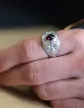 Bague Américaine & Rhodolite Argent Massif