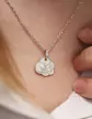 Médaille Nuage Ange Pensif en Argent Personnalisable
