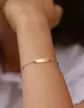 Bracelet Plaque Ovale en Or Jaune 18K et Pierres Fines Bleu Violet
