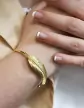 Bracelet Jonc Plume en Or 18K