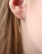 Boucles d’Oreilles Pendant Feuille Filigrane en Or Jaune