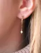 Boucles d'Oreilles Pendant motif Infini et Perle
