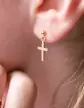Boucles d'Oreilles Croix en Or