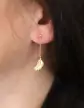 Boucles d'Oreilles Pendantes Plume en Or