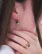 Créoles Rondes Onyx et Perle 18K