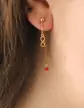 Boucles d’Oreilles Infini Or Jaune 18 K et Pierre Corail