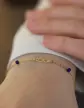 Bracelet Infini Or Jaune 18K et Pierres Lapis Lazuli