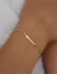 Bracelet Identité Bébé plaque rectangle étoilée Maille alternée