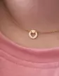 Collier Pièce Ronde Ajourée Cœur en Or Jaune 18K