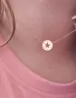 Collier Pièce Ronde Ajourée Étoile et Points en Or Jaune 18K