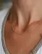 Collier Chaîne en Or Jaune 18K Pierres Fines Bleu et Violet
