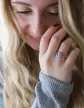 Bague Camée Bleu Contour Fleur