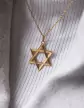 Pendentif en Or Étoile de David Rainurée Ajourée Grand Modèle
