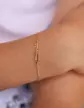 Bracelet Identité Bébé plaque rectangle brossée soleils Maille Forçat