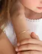 Bracelet Identité Bébé 18K plaque Rectangle longue Maille forçat