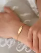 Bracelet Identité Bébé 18K plaque Ovale Maille forçat - Modèle léger