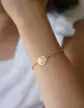 Bracelet Médaille Ronde Ange en Or Jaune 18K