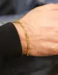 Bracelet Homme Maille Altern&eacute;e 1/1 en Or Jaune 18K