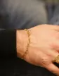 Bracelet Homme Maille Altern&eacute;e 1/1 en Or Jaune 18K