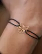 Bracelet Cordon Origami Chat en Or