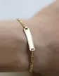 Bracelet Adolescent Plaque Rectangle Gravée Maille Marine en Or 18K Personnalisable
