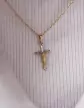 Croix Latine Étoilée et Christ en Or Bicolore