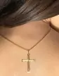 Pendentif Croix Latine en Or Rainurée et Soleillée Personnalisable