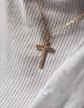 Pendentif Croix Latine Soleillée en Or Personnalisable