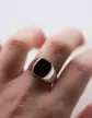 Chevalière Onyx Thomas Contour Or Blanc