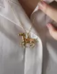 Pendentif Cheval au Galop en Or Massif