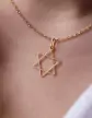 Pendentif Fine Étoile de David Élégante Ajourée en Or Taille Intermédiaire