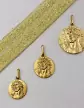 Médaille Ronde Christ Couronne d'Épines en Or Personnalisable - Grand Modèle