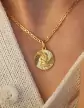 Médaille Ronde Saint Christophe Soleillée en Or Personnalisable