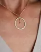 Collier LEA Rond Ajouré Or et Brillant – Grand Modèle