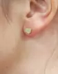 Boucles d'oreilles Puces Coeurs en Or avec Diamants Adam & Eve