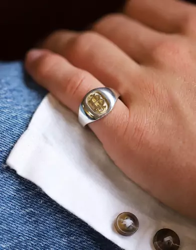 Chevalière Argent Massif Mathéo Polie