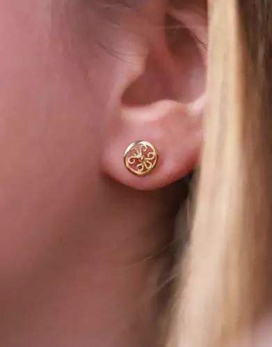 Boucles d'Oreilles Puce motif rond Filigrane