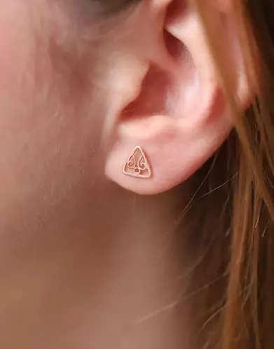 Boucles d'Oreilles Puce motif triangle Filigrane