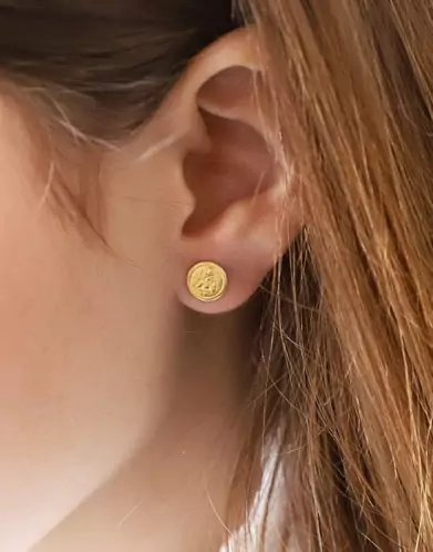 Boucles d'Oreilles Puce Ange en Or