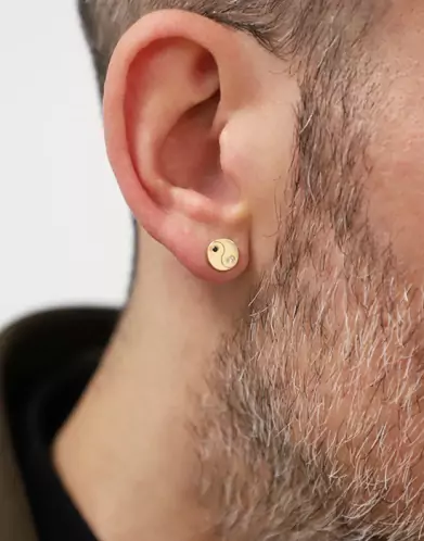 Boucles d'Oreilles Yin Yang en Or