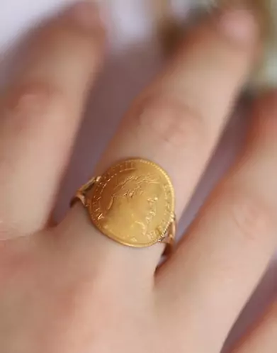 Bague Pièce Marianne 10 Francs en Or jaune