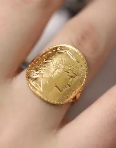 Bague Pièce Marianne 20 Francs en Or jaune
