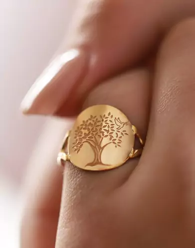 Bague Arbre de Vie Colombe en Or